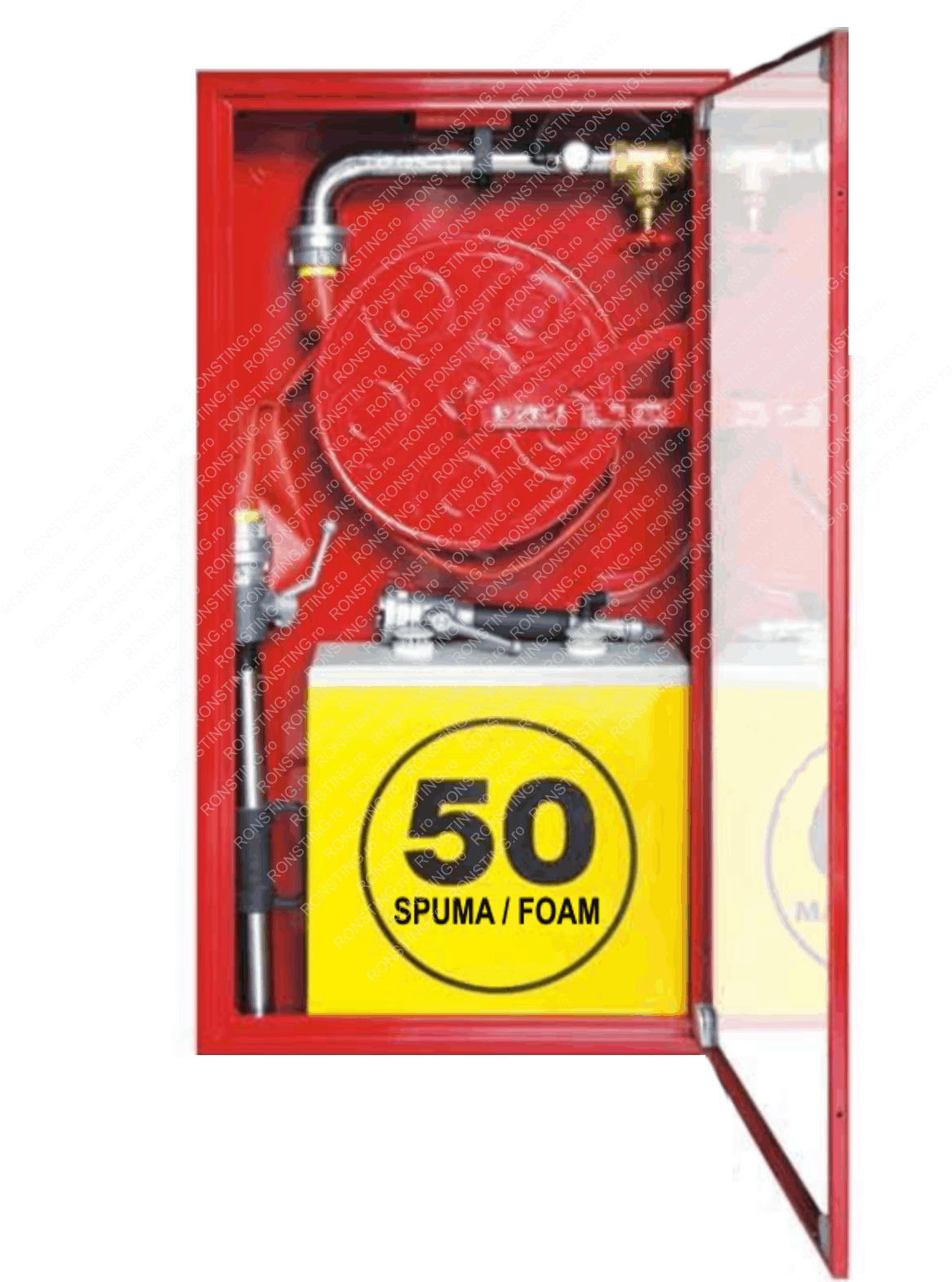 Cutie hidrant cu SPUMA 50L - furtun plat