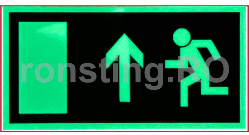 Indicator fotoluminiscent semnalizare iesire de urgenta USSA, autoadeziv, 1,2 mm