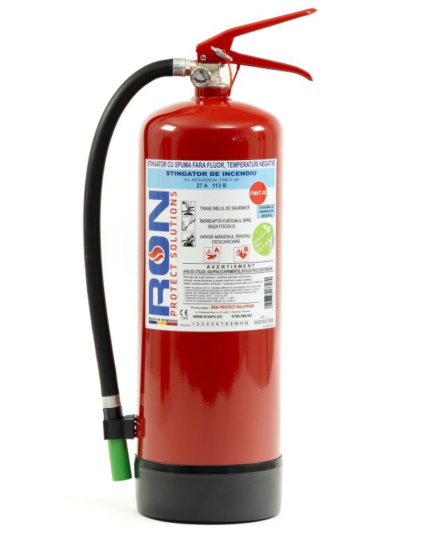 Stingător portabil de incendiu cu spuma fara fluor utilizabil la temperaturi negative (-30 C) - Model FM6T-30